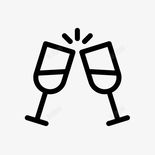 香槟酒杯庆祝干杯图标svg_新图网 https://ixintu.com 家用电器 干杯 庆祝 新年 派对 边界 酒杯 风格 饮料 香槟 香槟酒