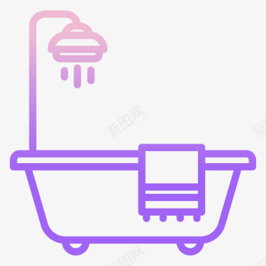 淋浴美容和spa9轮廓渐变图标图标