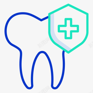 牙科保险保险56轮廓颜色图标图标