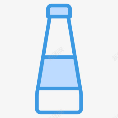 酱汁瓶子和容器5蓝色图标图标