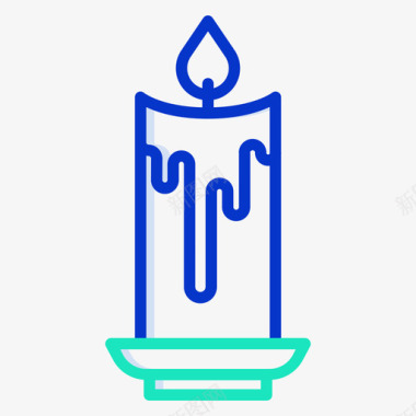 蜡烛美容和水疗10轮廓颜色图标图标
