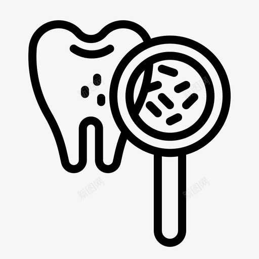 细菌牙齿45线状图标svg_新图网 https://ixintu.com 牙齿 线状 细菌