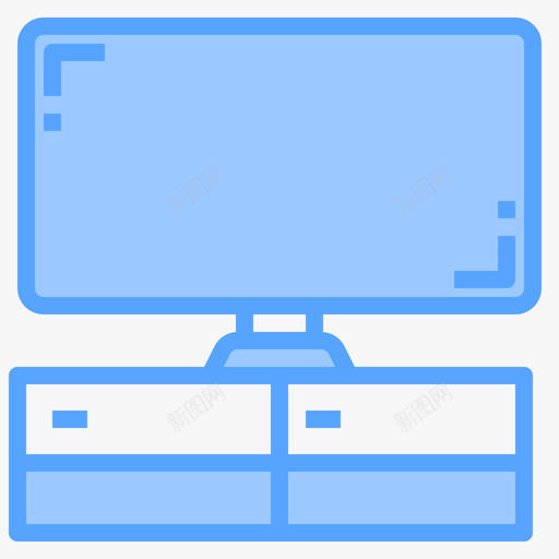 电视电子设备18蓝色图标svg_新图网 https://ixintu.com 电子设备 电视 蓝色