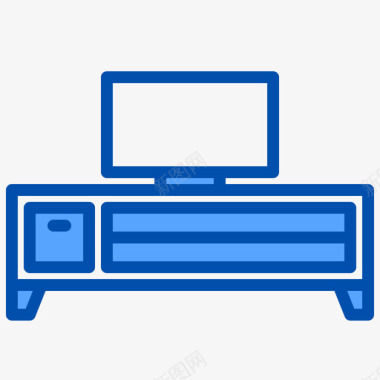 电视桌家具58蓝色图标图标