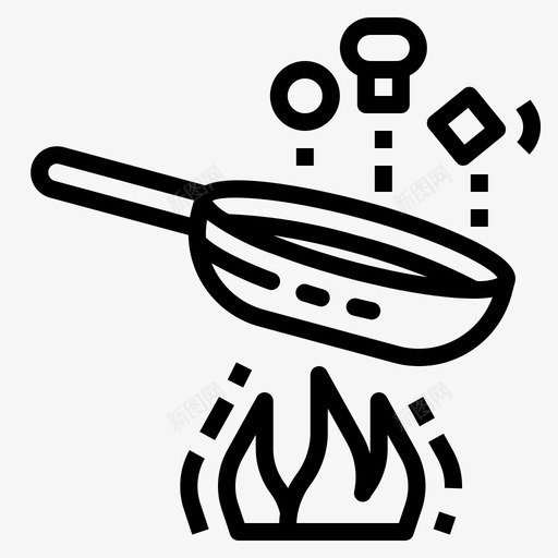 油炸烹饪食物图标svg_新图网 https://ixintu.com 平底锅 概要 油炸 烹饪 食物 餐厅