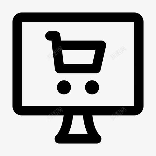 购买购物车电脑图标svg_新图网 https://ixintu.com jumpicon 在线 电子商务 电脑 购买 购物 购物车 黑线