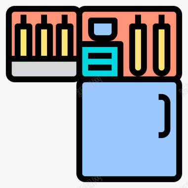 冰箱厨房93线性颜色图标图标