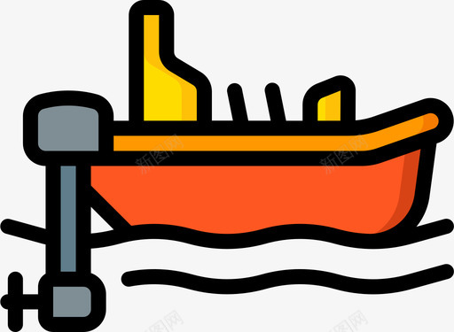 小艇海军8号线性颜色图标图标