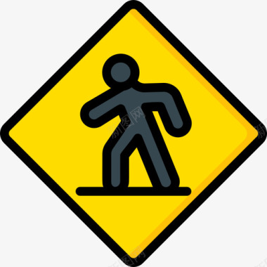 人行横道美国路标1线形颜色图标图标