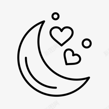 月亮爱情夜晚图标图标
