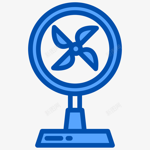 风扇电器9蓝色图标svg_新图网 https://ixintu.com 电器 蓝色 风扇