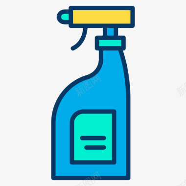 清洁产品清洁93线性颜色图标图标