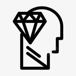 钻石V头脑钻石头部图标高清图片