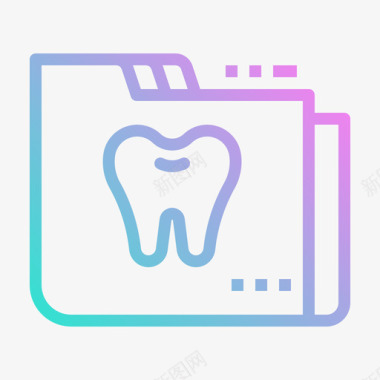 牙科记录牙科46梯度图标图标