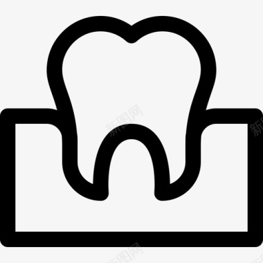 牙齿人体14颗线状图标图标