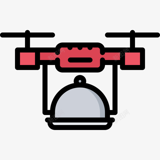 无人机食物运送51彩色图标svg_新图网 https://ixintu.com 彩色 无人机 运送 食物