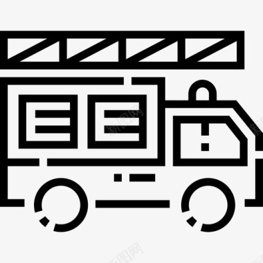 消防车车辆运输4直线图标图标