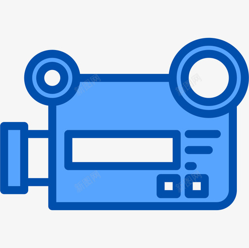 录像机电影胶片3蓝色图标svg_新图网 https://ixintu.com 录像机 电影 胶片 蓝色