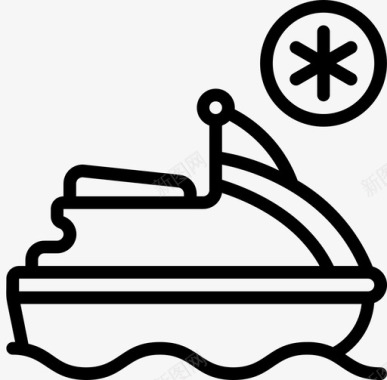 摩托艇救援与反应1直线型图标图标