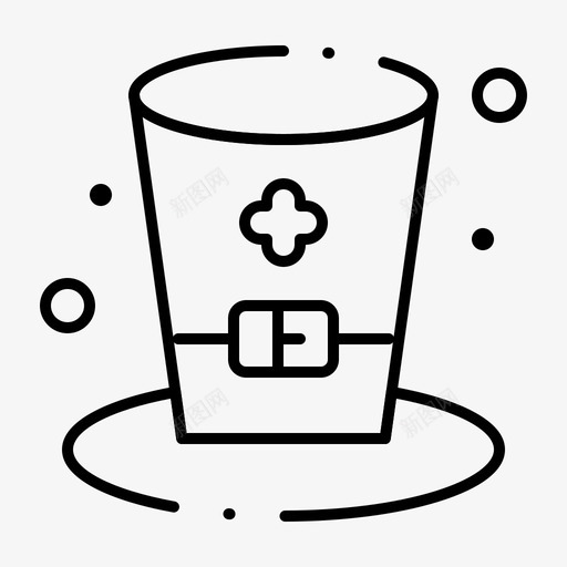 玻璃饮料帽子图标svg_新图网 https://ixintu.com 常规 帽子 点线 爱尔兰 独立日 玻璃 饮料