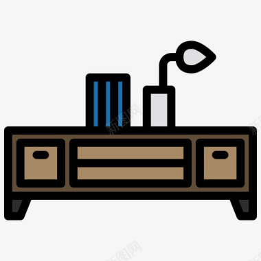 五斗橱家具59线性颜色图标图标