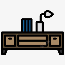 斗橱五斗橱家具59线性颜色图标高清图片