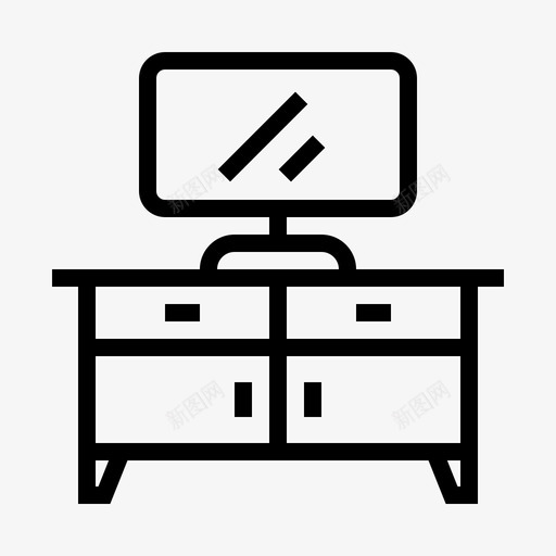 电视桌家具家用图标svg_新图网 https://ixintu.com 休息室 家具 家居 家用 生活 电视 电视台