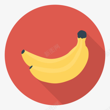 香蕉食品和饮料30圆形图标图标