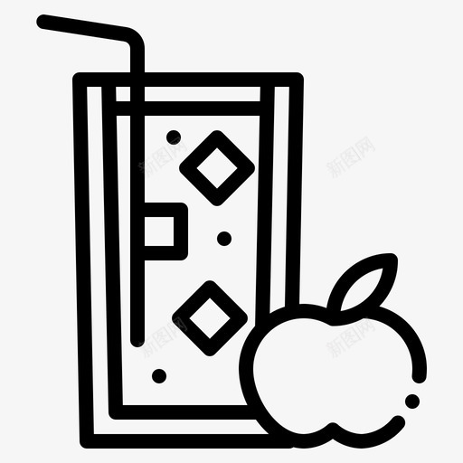 苹果汁饮料31线性图标svg_新图网 https://ixintu.com 线性 苹果汁 饮料