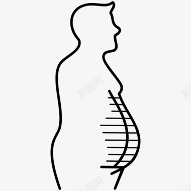 内脏脂肪腹部腰围图标图标