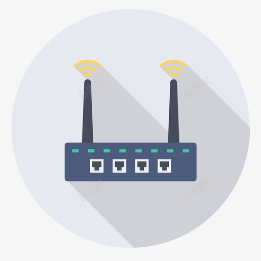 路由器家用设备和电器6圆形图标svg_新图网 https://ixintu.com 圆形 家用 电器 设备 路由器