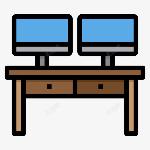 办公桌文具和办公室16线性颜色图标svg_新图网 https://ixintu.com 办公室 办公桌 文具 线性 颜色