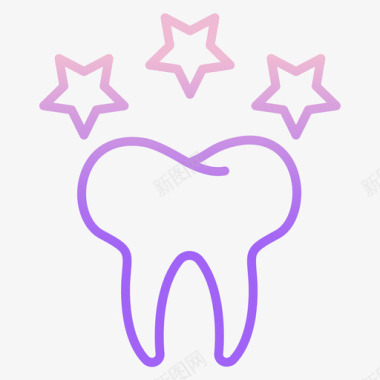 牙科护理牙科38轮廓梯度图标图标
