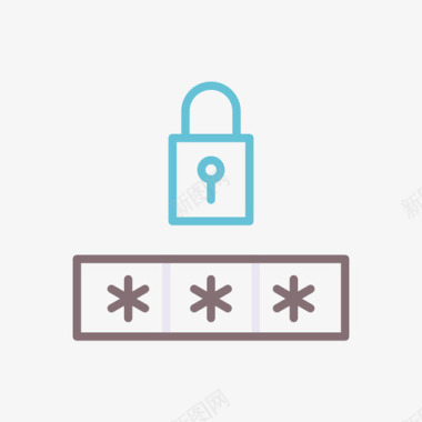 密码网络安全36线性颜色图标图标