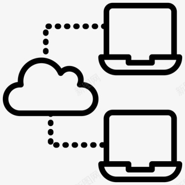 局域网网络云连接云技术图标图标