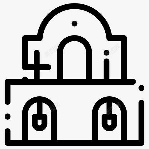 建筑圣诞节教堂图标svg_新图网 https://ixintu.com 圣诞节 复活节 希腊 建筑 教堂 独立日 粗体 虚线