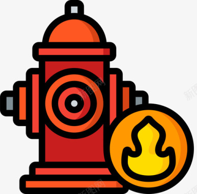 消防栓救援和响应2线性颜色图标图标