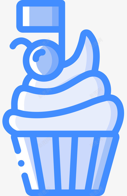 纸杯蛋糕独立日5蓝色图标svg_新图网 https://ixintu.com 独立日 纸杯 蓝色 蛋糕