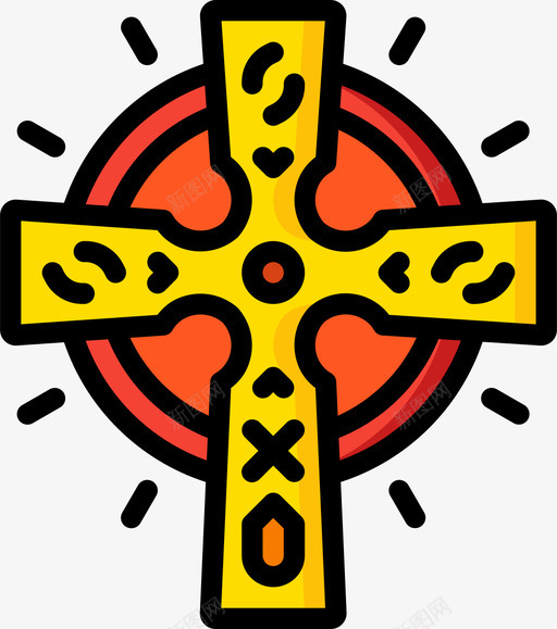 十字架14号纹身线条颜色图标svg_新图网 https://ixintu.com 14号 十字架 纹身 线条 颜色