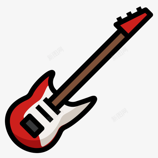 电吉他音乐128线性颜色图标svg_新图网 https://ixintu.com 吉他 线性 音乐 颜色