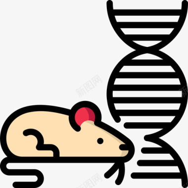小鼠遗传学和生物工程5线性颜色图标图标