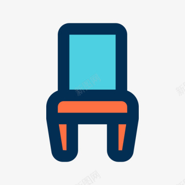 椅子家具136线性颜色图标图标
