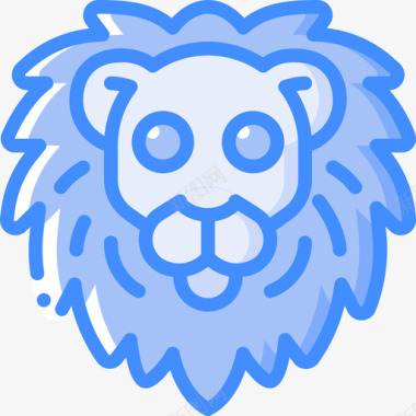 狮子动物园22蓝色图标图标