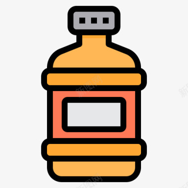 水瓶瓶子和容器4个线性颜色图标图标