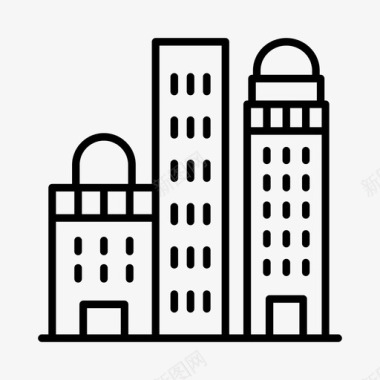 建筑物城市大都市图标图标