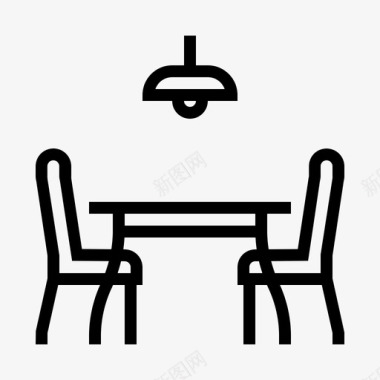餐厅餐桌家具图标图标