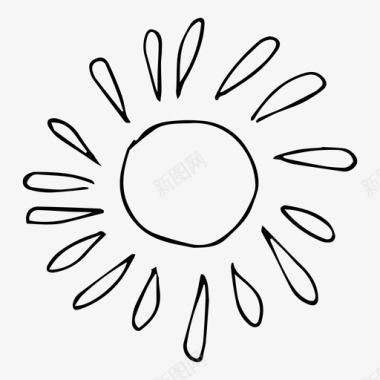太阳晴天天气图标图标