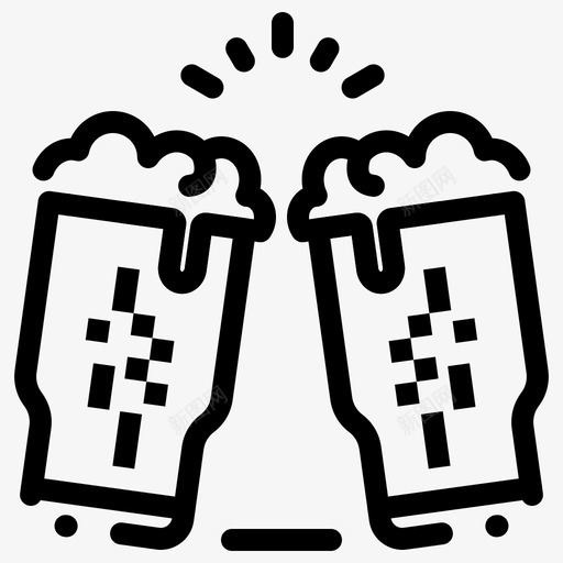 啤酒饮料玻璃杯图标svg_新图网 https://ixintu.com 吐司 啤酒 爱尔兰 独立日 玻璃杯 粗体 葡萄酒 虚线 饮料