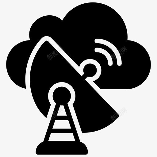卫星天线云技术太空天线图标svg_新图网 https://ixintu.com 云计算 卫星 图标 天线 太空 广播 技术 无线 无线网络