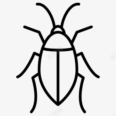 蟑螂昆虫31线状图标图标